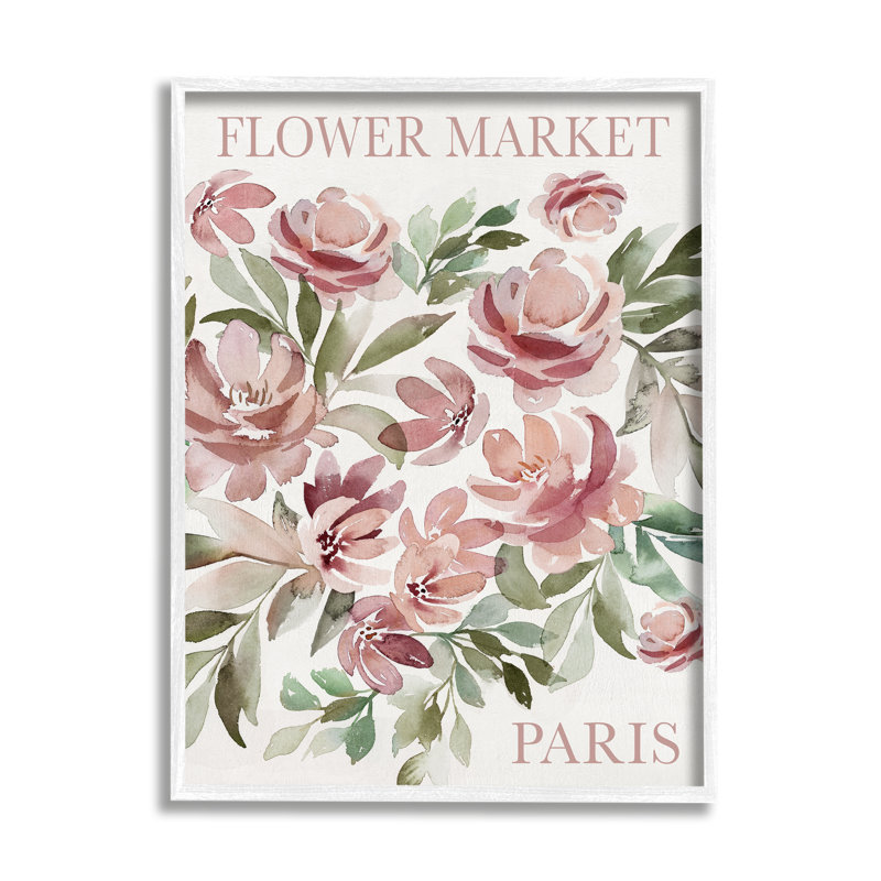 «Bb-122», marché aux fleurs de Paris, encadré sur bois par Kristen Brockmon, Giclée encadrée blanc bord de mer