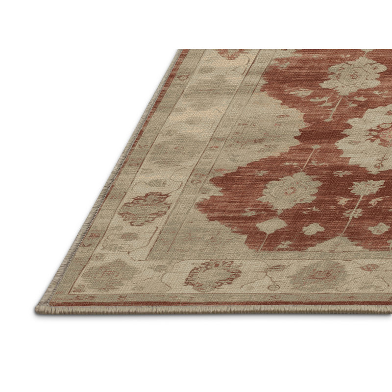 Tapis brun lavable à la machine, Carré 6 pi