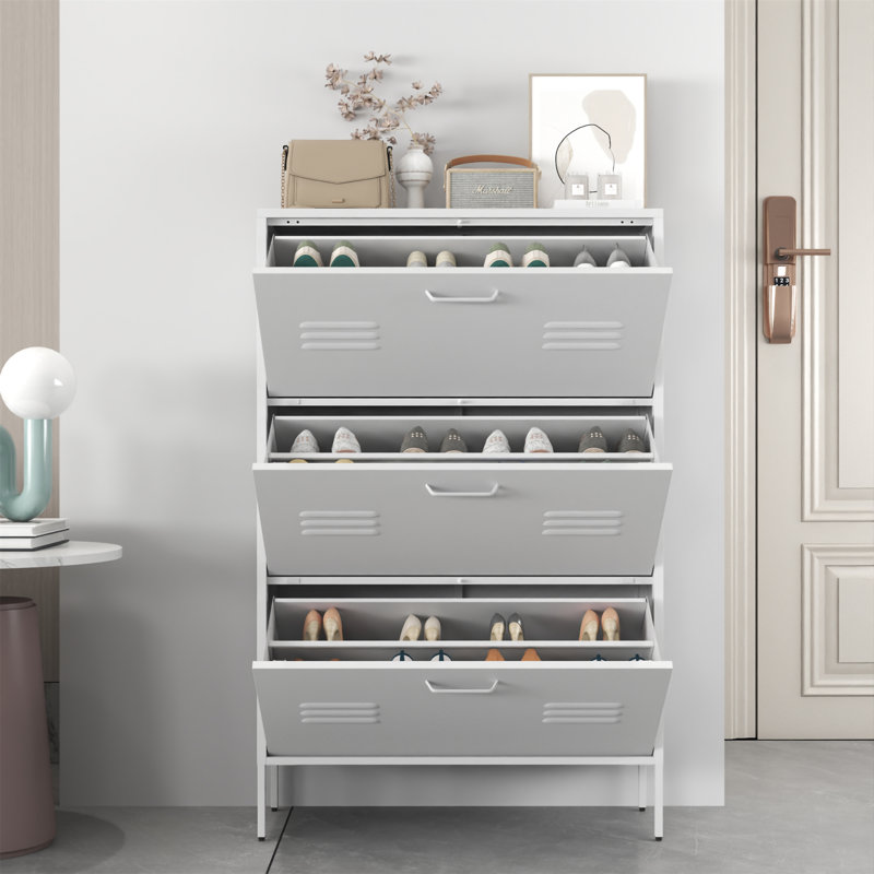 Armoire à chaussures avec 3 tiroirs rabattables