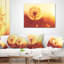 Coussin Blossom Dandelion Flower on Brown - Floral