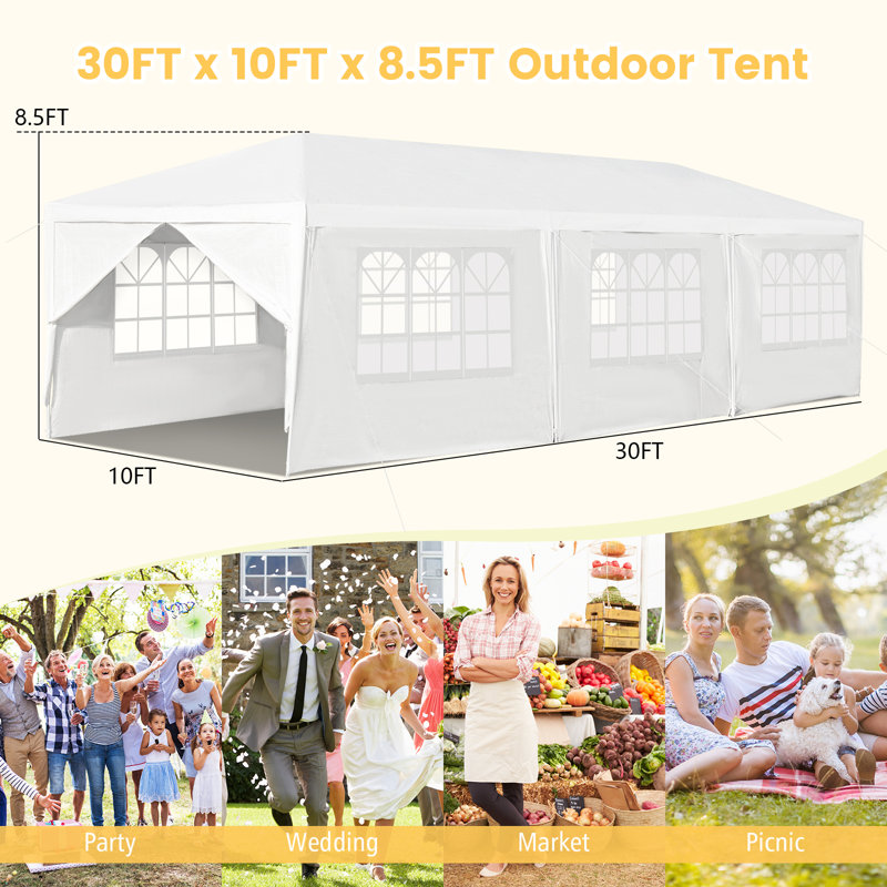 30 pi x 10 pi Tente de fête en acier