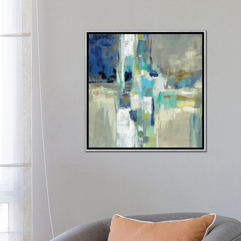 «Spring Water» par Silvia Vassileva - reproduction d'art, H 26 po x l 26 po x P 1,5 po, Toile avec cadre argenté