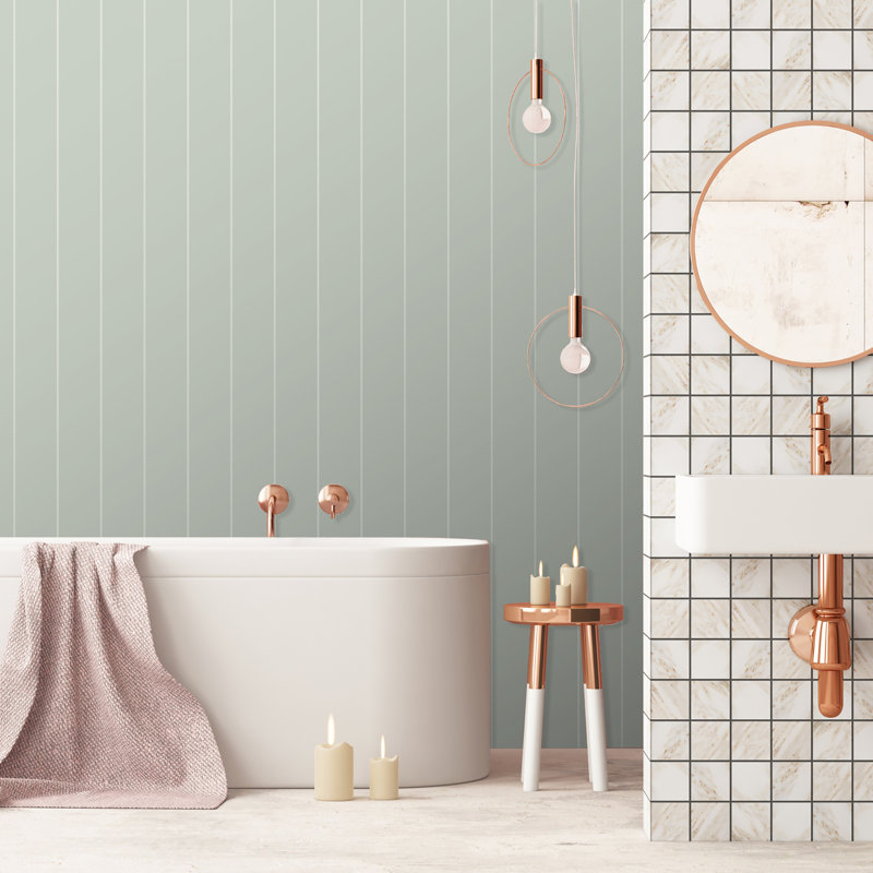 Paule Marrot Striped Wallpaper Double Roll, Light Sage