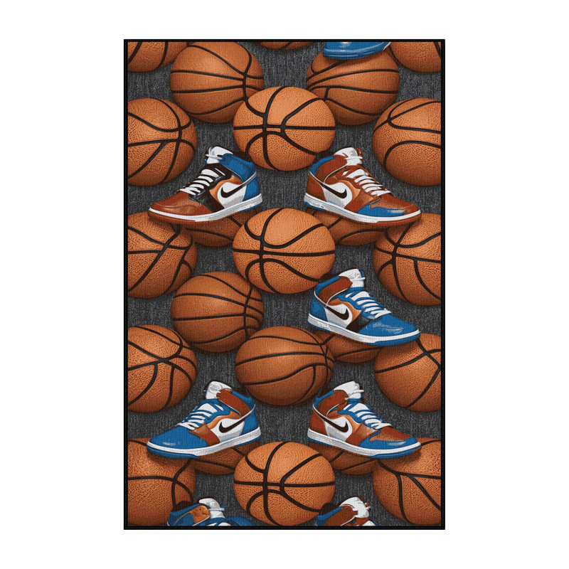  Tapis lavable avec chaussures de basketball, Tapis de couloir 2 pi x 4 pi