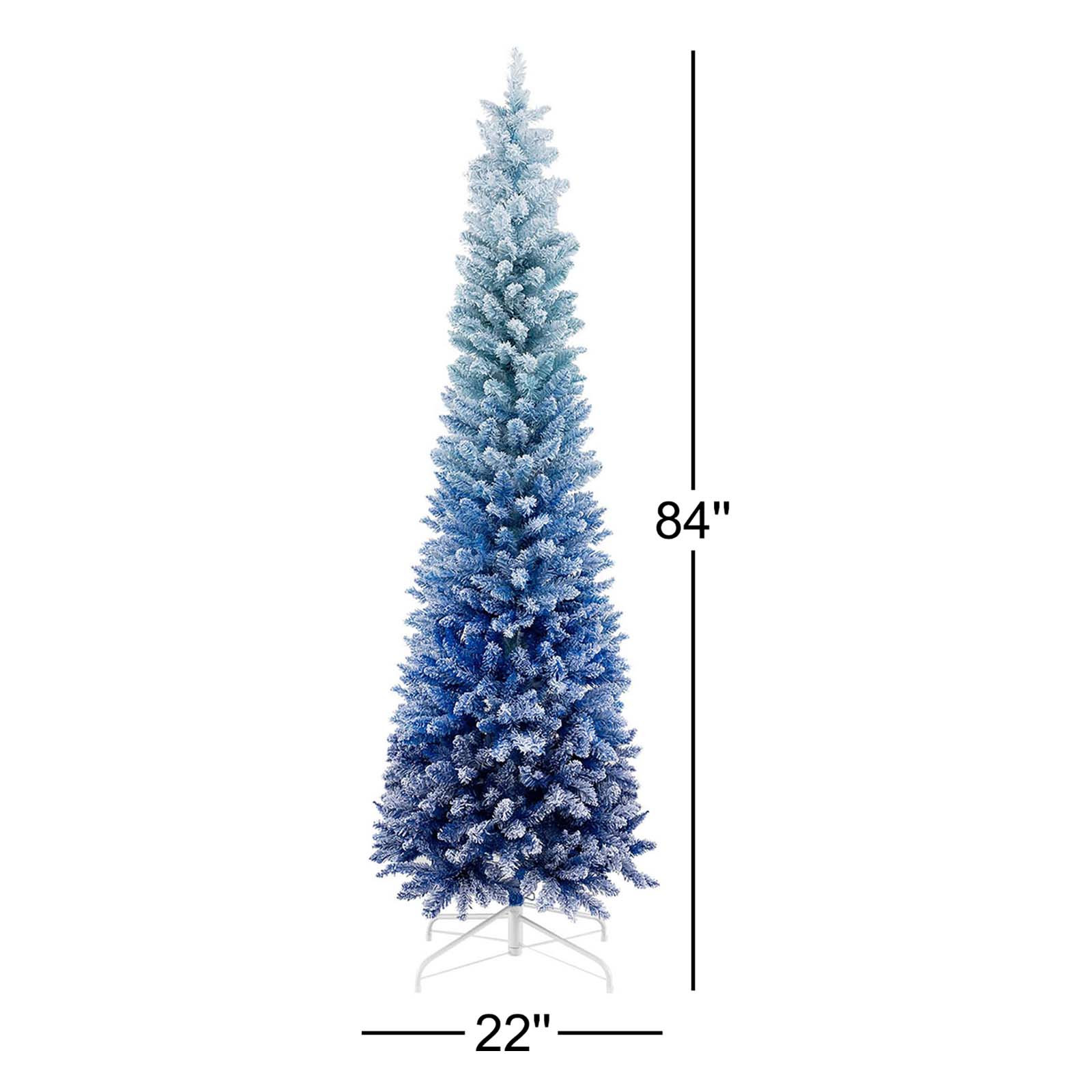 Blue Frosted 7' Christmas Tree, 7'