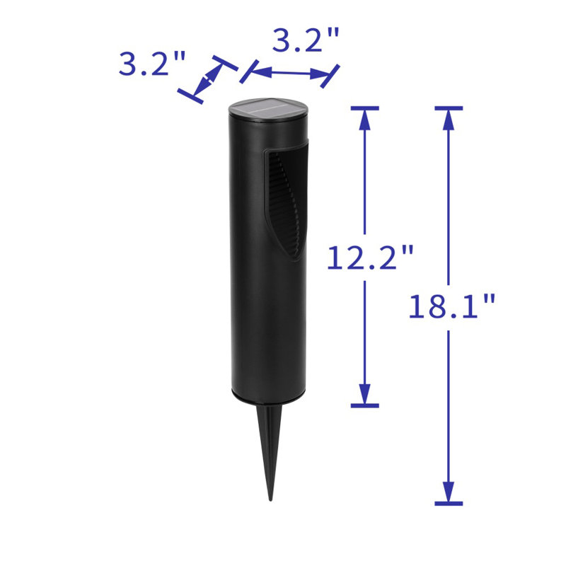 12.2" Solar Bollard LED Pathway Light