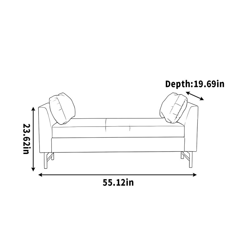 Banc, canapé, tabouret, sac souple, coussin, repose-pieds, H 23,62 po x l 55,12 po x P 19,69 po