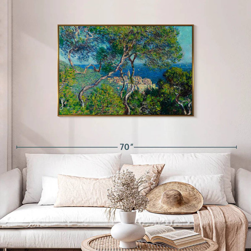 Bordviera 1884, 43 po x 29 po, Cadre flottant doré