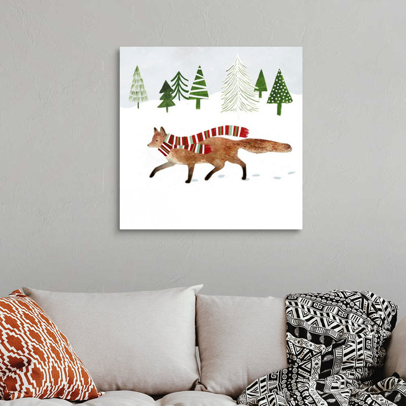 Reproduction d’art sur toile Woodland Christmas II par Victoria Borges, H 30 po x l 30 po x P 1,25 po, Toile tendue