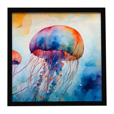 Jellyfish Framed Metal Print