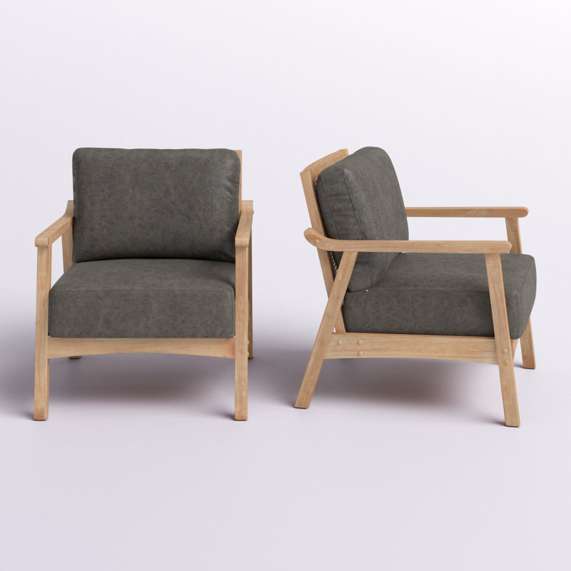 Fauteuil en polyester de 27 po Nicki, Polyester gris anthracite