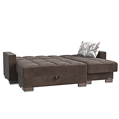 Upholstered Convertible Chaise Lounge With Storage