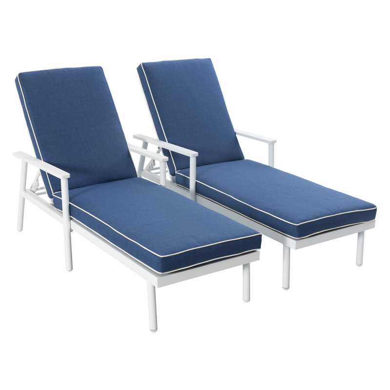 Méridiennes d'extérieur 2 pièces en aluminium avec réglage à 6 niveaux