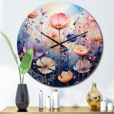 Horloge murale mauve
