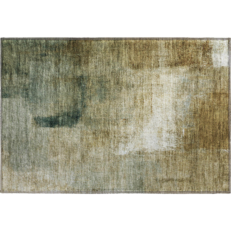 Premium Machine Washable Prisco Brown Rug, Rectangle 1'8" x 2'6"