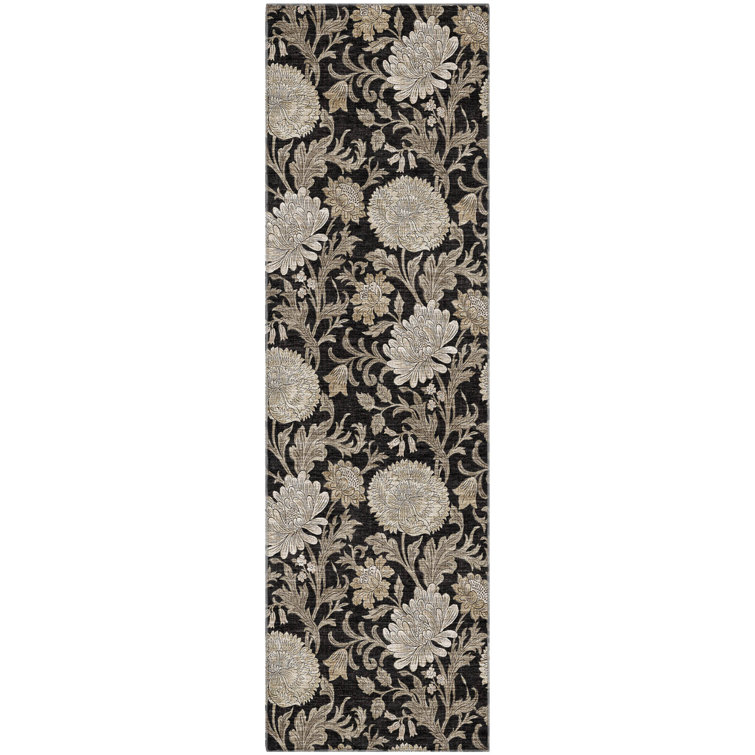 Premium Machine Washable Prisco Black Rug