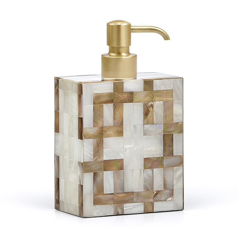 Parquet Soap Dispenser, Brushed Brass