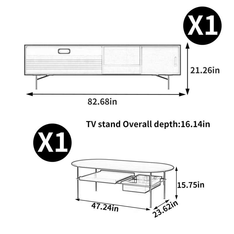 Meuble télé et table basse American American