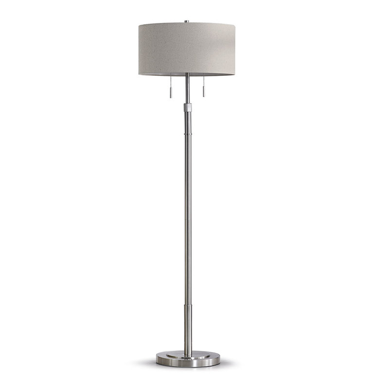 Maramawit 67'' Traditional Floor Lamp, Beige, Brushed Nickel