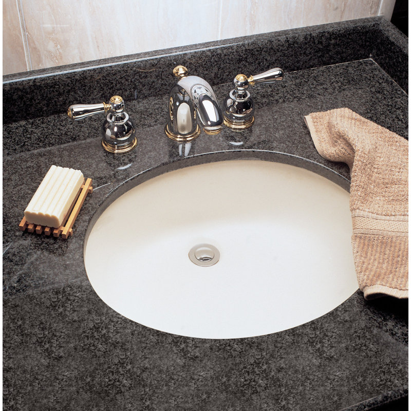 Ovalyn Ceramic Oval Undermount Bathroom Sink with Overflow, White