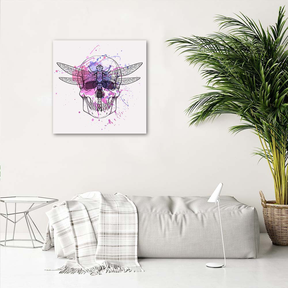 Leinwandbild Skull Purple