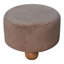 Repose-pieds rond en fausse fourrure Mocha