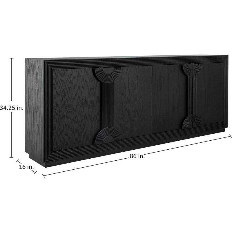 Areo Sideboard - Black, 34.25" H x 86" W x 17" D, Black