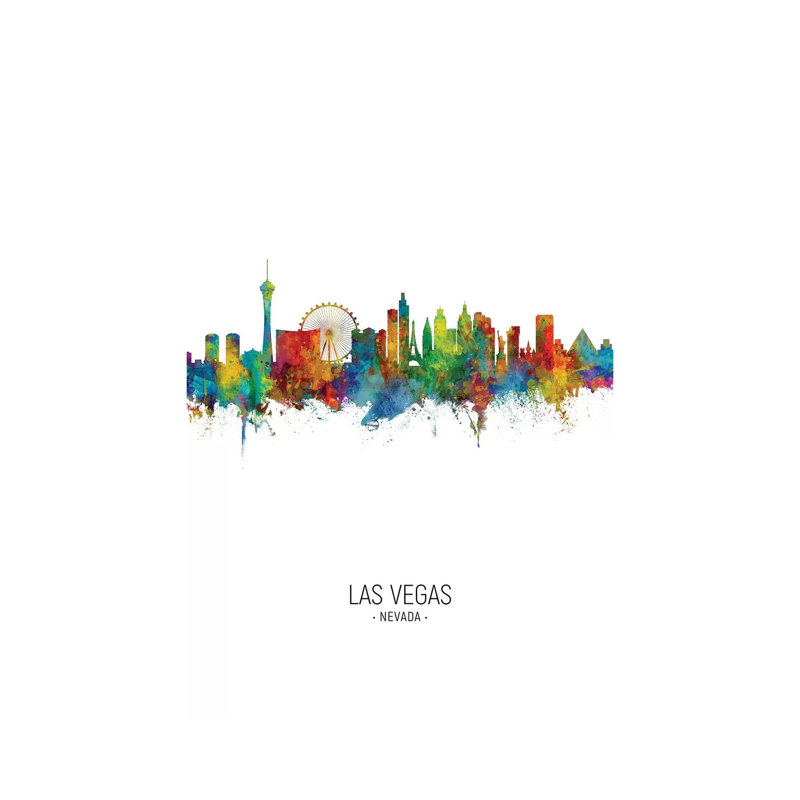 Las Vegas Nevada Skyline Portrait by Michael Tompsett - 1 Piece Wrapped Canvas Wall Art, 101.6 cm H x 66.04 cm W x 1.91 cm D