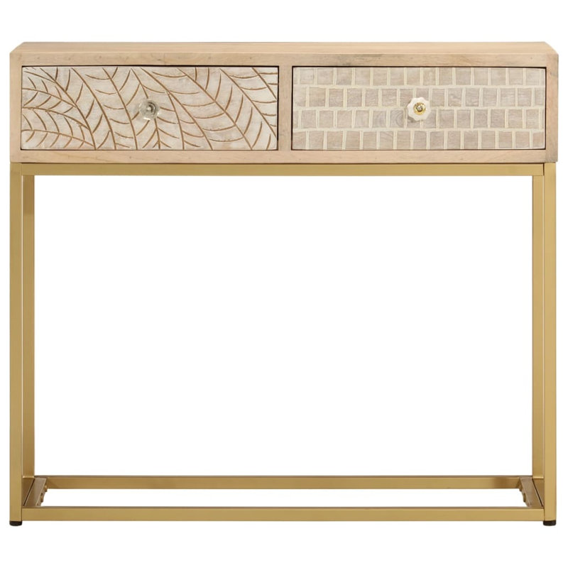 Krystal 90cm Solid Wood Top Console Table