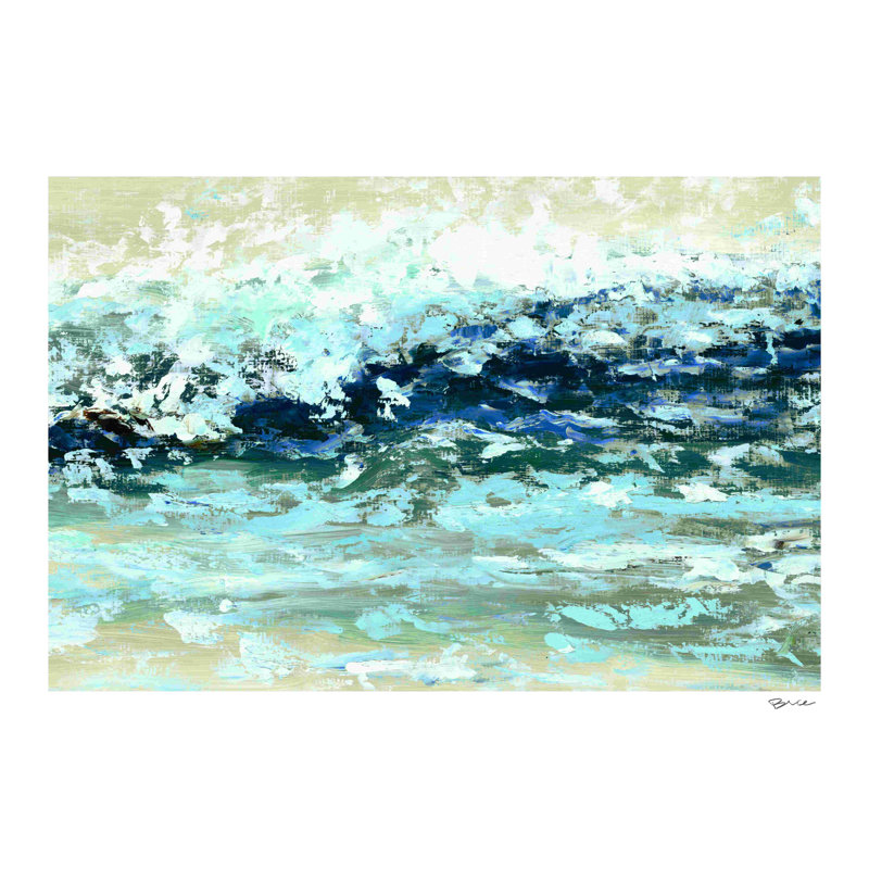 Vagues océaniques - peinture sur toile tendue, H 8 po x l 12 po