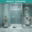 Porte de douche coulissante double sans cadre, écran de douche à fermeture en douceur, verre trempé transparent de 5/16 po (8 mm)