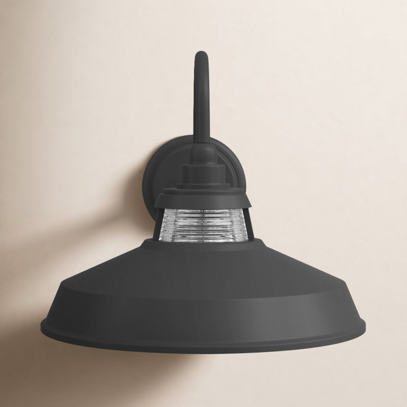 Luminaire de grange d'extérieur Calum, Noir, H 11,5 po x l 14 po x P 24 po