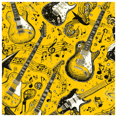 Electric Guitars Musical Notes Comforter