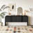 Denequa 63" Curved Sofa Entry Table with Two Cabinets, Modern Vintage Semi Circle Console Sofa Table-1408326106