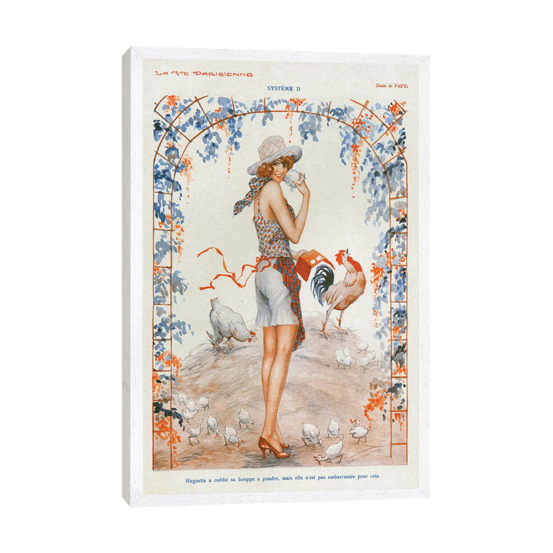 1920s La Vie Parisienne Magazine Plate - Print on Canvas, White Floater Framed, 66.04cm H x 45.72cm W x 3.81cm D