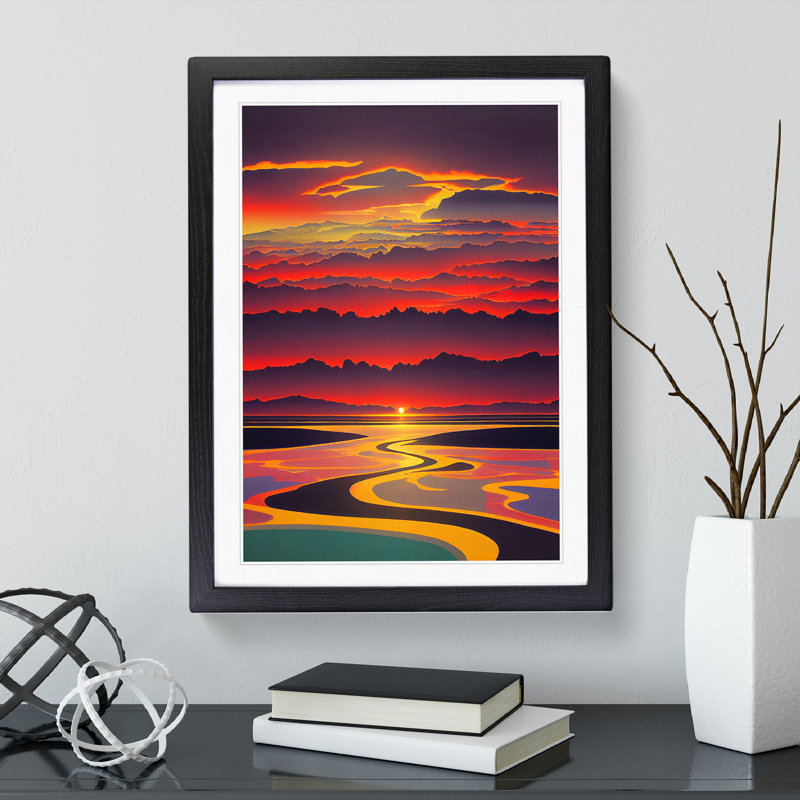 Exquisite Sunset View - Framed Print, Black, 64cm H x 46cm W x 2cm D