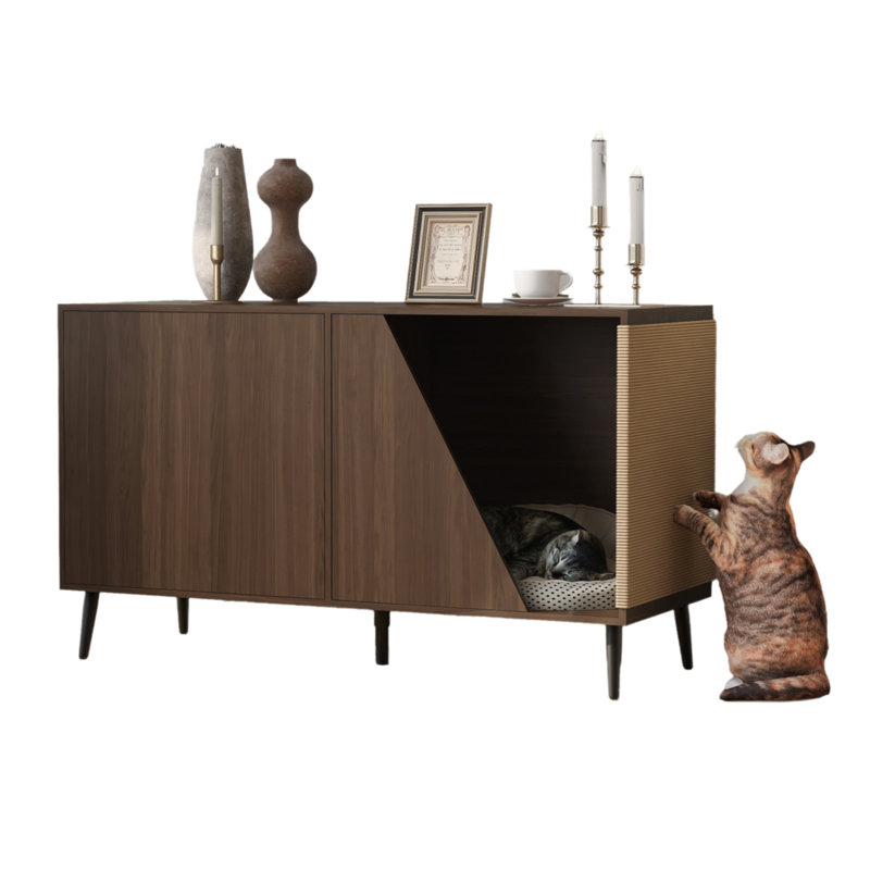 Maison pour chat en bois avec rangement 