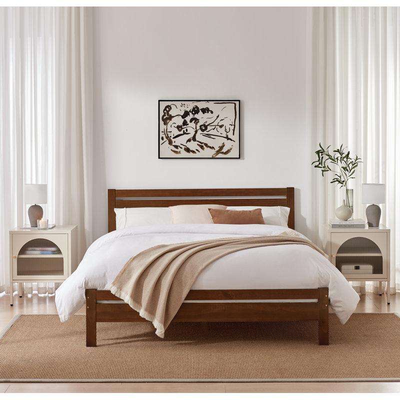 Aichele Solid Wood Bed, Walnut, Kingsize (5')