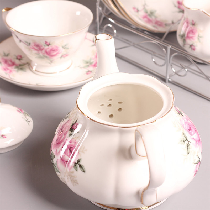 DNGJU 28oz. Floral Teapot Set