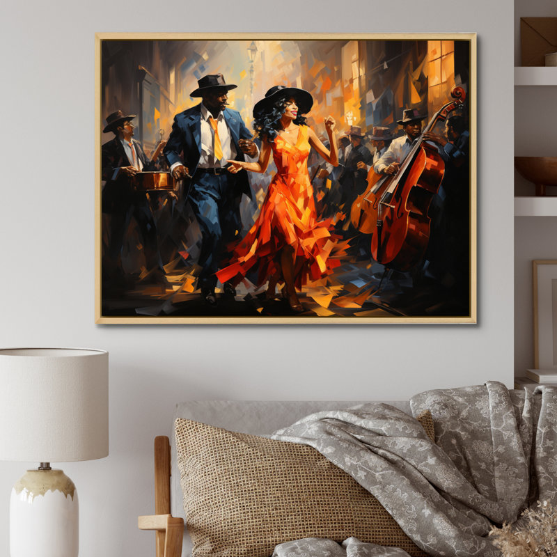 Art africain-américain, Spirit II - Art africain sur toile, art mural, H 16 po x l 32 po x P 1 po, Cadre flottant érable