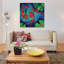 Turquoise Swirls par Mona Edulesco - impression sur toile tendue-32900073-72220702-72220703