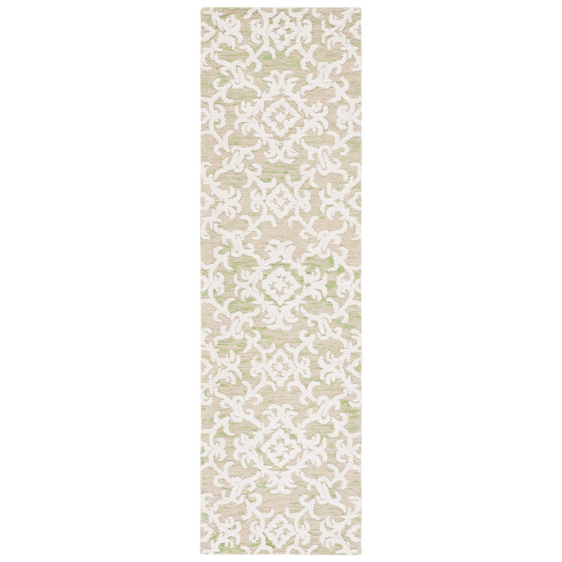 Imanol Hand Tufted Wool Damask Rug, Runner 2'3" x 8'