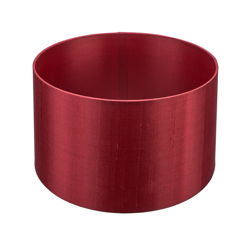 Silk Drum Lamp Shade ( Uno ) in Red, 23cm H x 40cm W x 40cm D