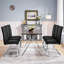Faux Leather Dining Chairs with Chrome Legs Upholstered Modern Design-1247674158