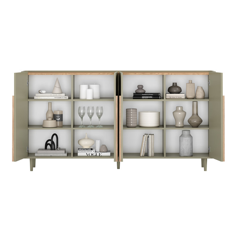 Sadeen 200cm Sideboard, Green/Brown