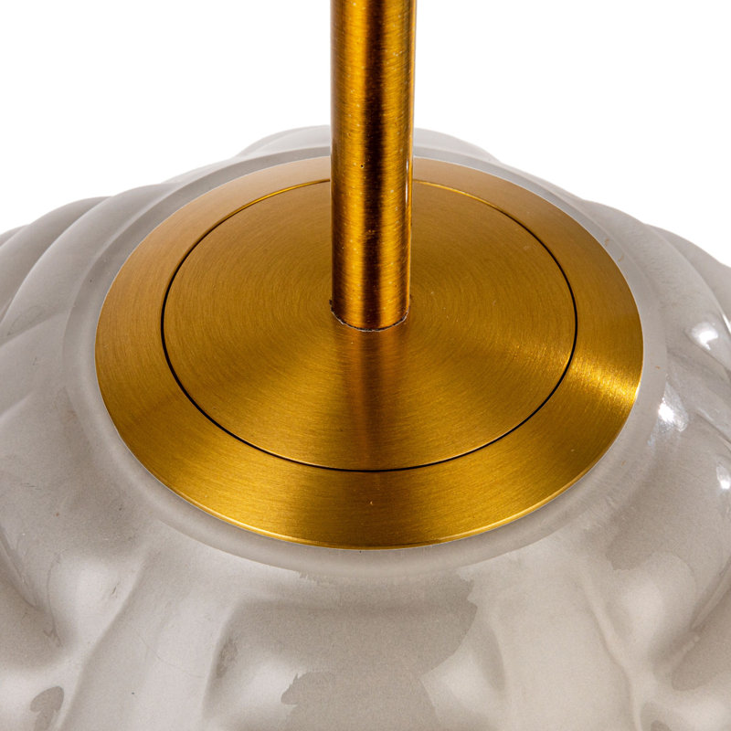 Lampe suspendue reproduction d'art en verre avec pampille en tissu