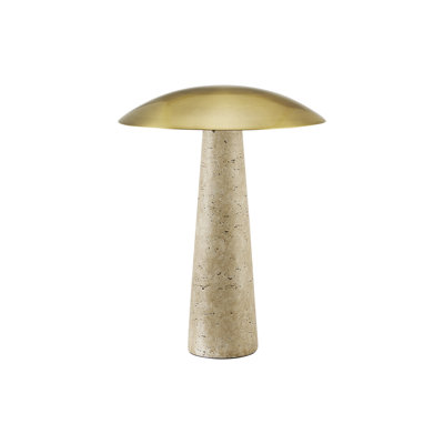 Lampe de table DEL, 38 cm de hauteur, résine beige, métal doré, style contemporain