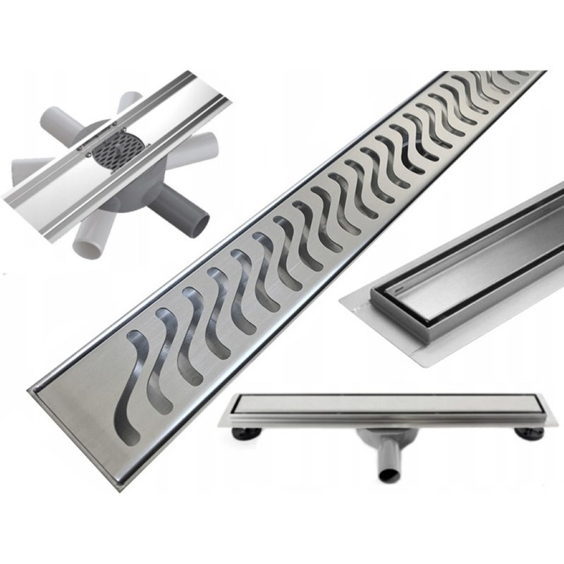 Callis Linear Grid Waste Shower Drain, 100cm H x 104cm W x 5.2cm D