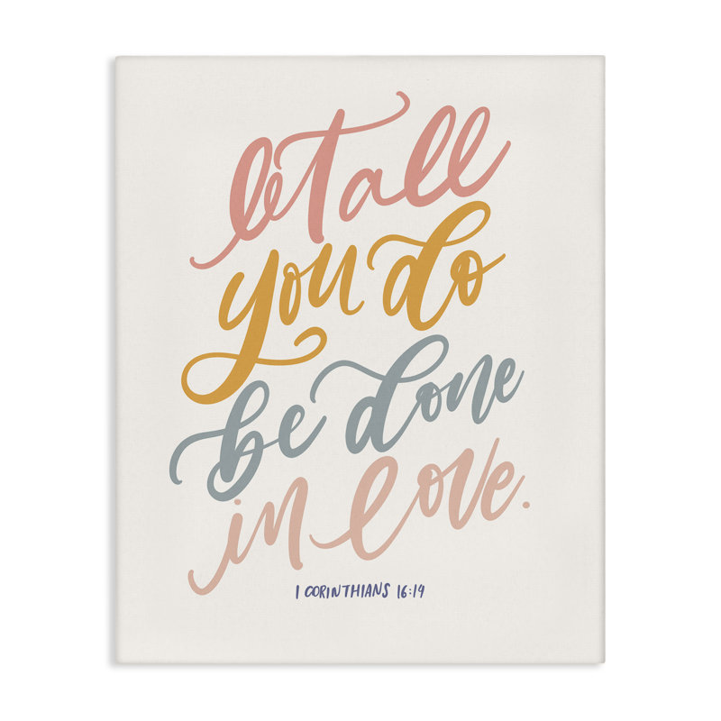 «All You Do Be In Love», art mural sur toile, design par Isabela Schielke, H 20 po x l 16 po