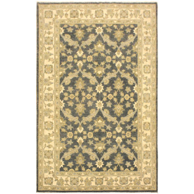 Tapis bleu unique Jack de 4 pi 1 po x 6 pi 4 po Jack par Arshs Fine Rugs